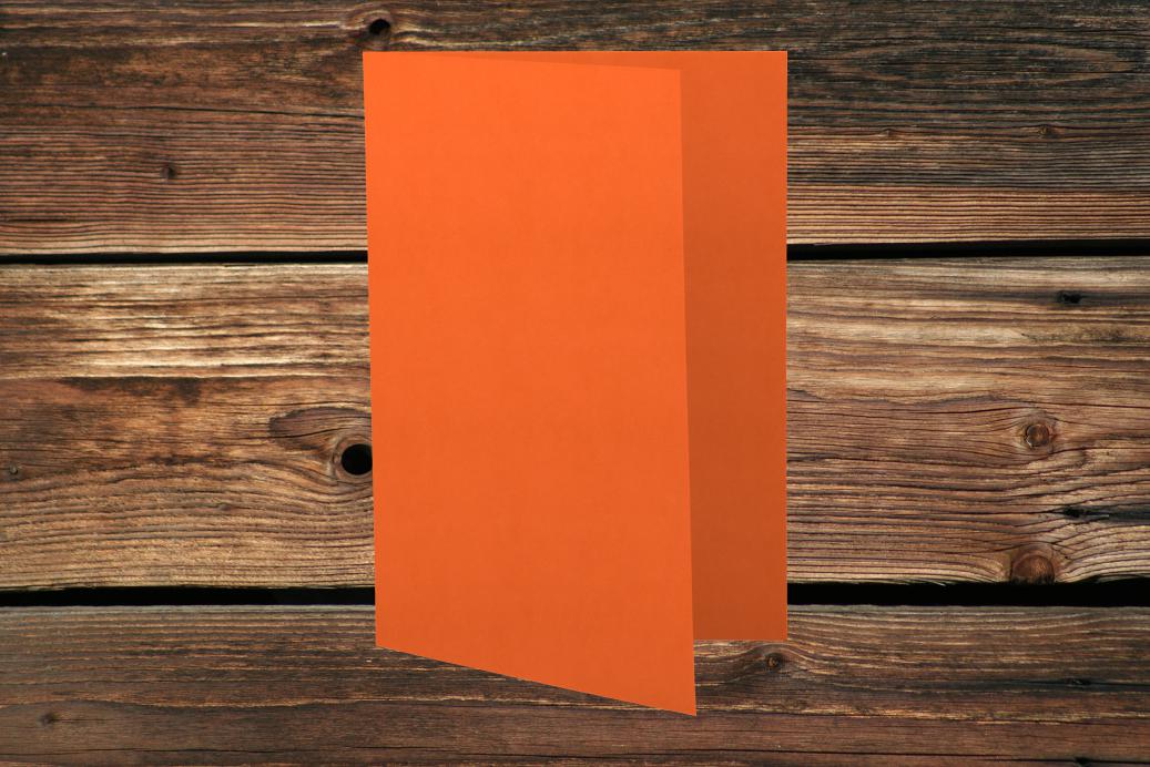 Klappkarten 105/210x210 mm hochdoppelt Dunkelorange 230 g/qm